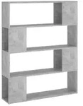 vidaXL B&uuml;cherregal Raumteiler Betongrau 100x24x124 cm