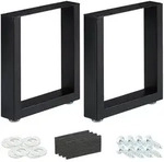 Relaxdays Tischkufen 2er Set, BxH: 40x43 cm, Metall Tischbeine Schreibtisch,