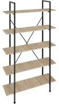 tectake Regal Glasgow 106x34,5x179,5cm Industrial Holz Hell, Eiche Sonoma
