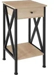 tectake Beistelltisch Dayton 35x35x70,5cm Industrial Holz Hell, Eiche Sonoma