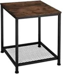 tectake Beistelltisch Derby 45,5x45,5x55,5cm Industrial Holz Dunkel, Rustikal