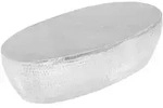 vidaXL Couchtisch Silber geh&auml;mmert 100 x 50 x 28 cm Aluminium