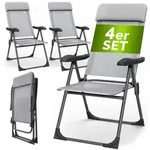 Casaria Gartenst&uuml;hle 4er Set Grau Klappbar 7-fach Verstellbar