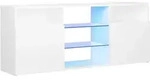 vidaXL TV-Schrank mit LED-Leuchten Wei&szlig; 120x30x50 cm