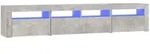vidaXL TV-Schrank mit LED-Leuchten Betongrau 210x35x40 cm
