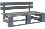 vidaXL Outdoor-Bank Paletten Holz Grau