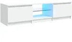 vidaXL TV-Schrank mit LED-Leuchten Wei&szlig; 140x40x35,5 cm