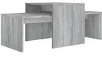 vidaXL Couchtisch-Set Grau Sonoma 100x48x40 cm Holzwerkstoff