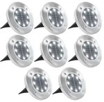 vidaXL Solar-Bodenleuchten 8 Stk. LED Wei&szlig;