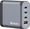 Verbatim GaN Charger 140 W, 4 Ports USB-C Ladegerät, Power Adapter mit 3 x USB-C und