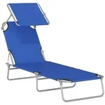Outsunny - Sonnenliege - 187Lx58Wx36Hcm - Blau