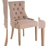 CLP Esszimmerstuhl Aberdeen Stoff taupe/antik-hell