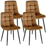 CLP 4er Set Esszimmerst&uuml;hle Antibes Samt Samt HBT: 84x45x55 cm braun