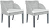 Esszimmerstühle mit Kissen 2 Stk. Rattan V1 | vidaXL : Farbe - Grau