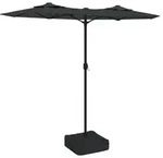 vidaXL Doppel-Sonnenschirm mit LED-Leuchten Anthrazit 316x240 cm