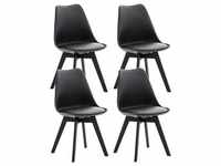 CLP 4er Set Stuhl Linares Kunststoff schwarz/schwarz