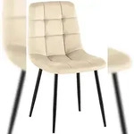 CLP Esszimmerstuhl Antibes Samt Samt HBT: 84x45x55 cm cremewei&szlig;