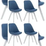 CLP 4er Set Besucherst&uuml;hle Borneo V2 Stoff blau/wei&szlig;