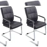 CLP 2er Set Freischwinger XXL Anubis Kunstleder braun