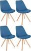 CLP 4er Set Stühle Sofia Stoff Rund blau
