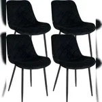 CLP 4er Set St&uuml;hle Springs Samt schwarz
