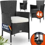 CASARIA&reg; Polyrattan Gartenst&uuml;hle 4er Set Schwarz