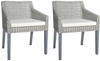 Esszimmerstühle mit Kissen 2 Stk. Rattan V2 | vidaXL : Farbe - Grau