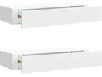 vidaXL Wandregale mit Schubladen 2 Stk. Wei&szlig; 60x23,5x10 cm MDF
