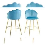 SalesFever Barhocker Muscheldesign | 2er Set | Samt | B 52 x T 54 x H 100 cm |...