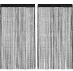 vidaXL Fadenvorh&auml;nge 2 Stk. 140 x 250 cm Schwarz
