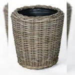 Pflanzkorb Sylter Korb Rattan 50x52cm 40 Liter Rund Natur Drypot Garten Terrasse