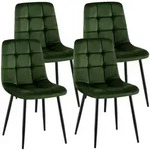 CLP 4er Set Esszimmerst&uuml;hle Antibes Samt Samt HBT: 84x45x55 cm gr&uuml;n