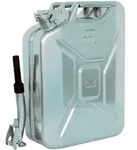 Metallkanister silber 20 Liter inkl. Ausgie&szlig;er + Halter Benzin Diesel