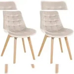 CLP 2er Set St&uuml;hle Brook Samt creme