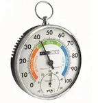 Analoges Thermo-Hygrometer silber/wei&szlig;