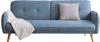SalesFever Sofa 3-Sitzer | mit Schlaffunktion | Bezug Strukturstoff | Beine