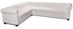 vidaXL Chesterfield Ecksofa 6-Sitzer Kunstleder Wei&szlig;
