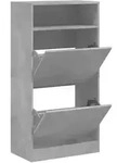 vidaXL Schuhschrank Betongrau 60x34x116 cm Holzwerkstoff