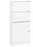 vidaXL Schuhschrank mit 4 Klappen Wei&szlig; 80x21x163,5 cm