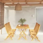 vidaXL 5-tlg. Garten-Essgruppe Massivholz Teak
