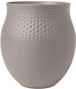 Villeroy & Boch Manufacture Collier taupe Vase Perle groß 16,5x16,5x17,5cm