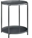 tectake Beistelltisch Oxford 45,5x45,5x53cm Dunkelgrau