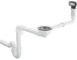 hansgrohe D14-10 Manuelle Ab- und &Uuml;berlaufgarnitur f&uuml;r Einzelbecken, Edelstahl