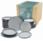 CreaTable Nordic Fjord Frost Tellerset 18-tlg Steinzeug