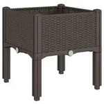vidaXL Pflanzkasten mit Beinen Braun 40x40x42 cm PP