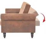 vidaXL 2-Sitzer Schlafsofa mit Armlehnen K&uuml;nstliches Wildleder Braun