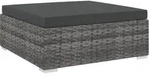 vidaXL Modular-Fu&szlig;hocker 1 Stk. + Auflagen Poly Rattan Grau
