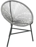 vidaXL Garten-Mondstuhl Poly-Rattan Grau