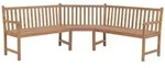 vidaXL Garten-Eckbank 185x185x90 cm Massivholz Teak