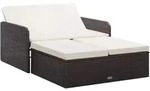 vidaXL 2-tlg. Garten-Lounge-Set mit Auflagen Poly Rattan Braun